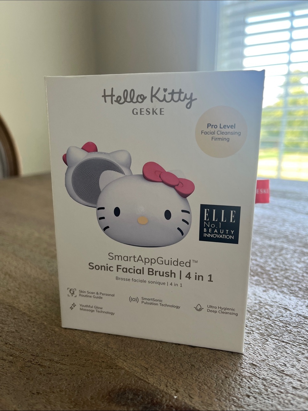Hello Kitty Geske Pink & White Sonic Facial Brush – SmartAppGuided 4-in-1